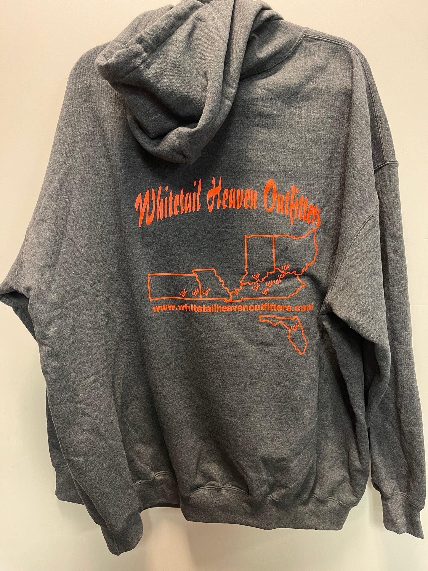 NEW EDITION GRAY AND ORANGE WHITETAIL HEAVEN HOODIE