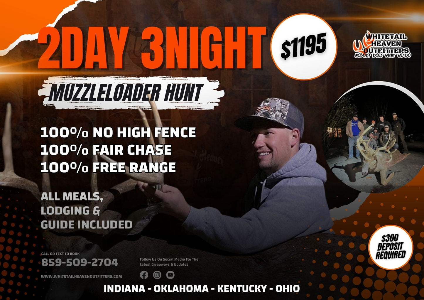 2 Day 3 Night Muzzleloader Hunt Only $1195